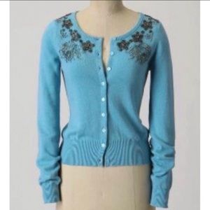 Anthropologie Knitted & Knotted Beaded Cardigan
